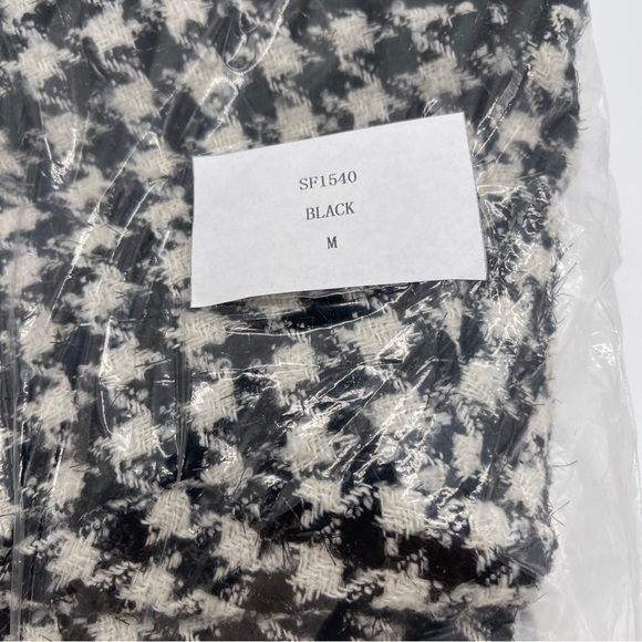 Six/Fifty Houndstooth Small/Medium Wool Wrens Cape  Jacket New Black White - Picture 10 of 14